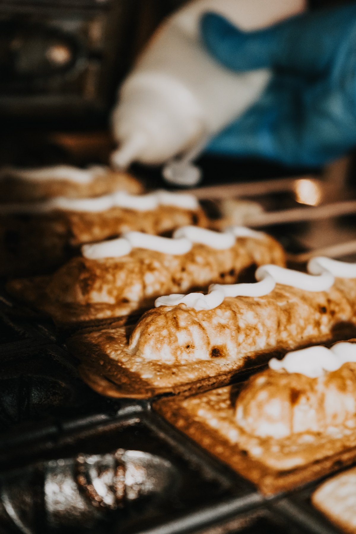 Crepes preparados durante um evento
