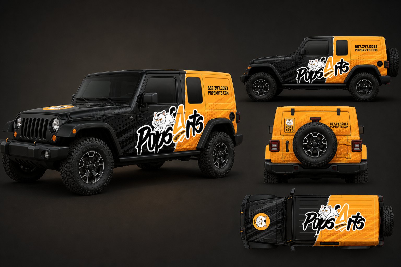 Projeto de envelopamento PopsArts aplicado em Jeep